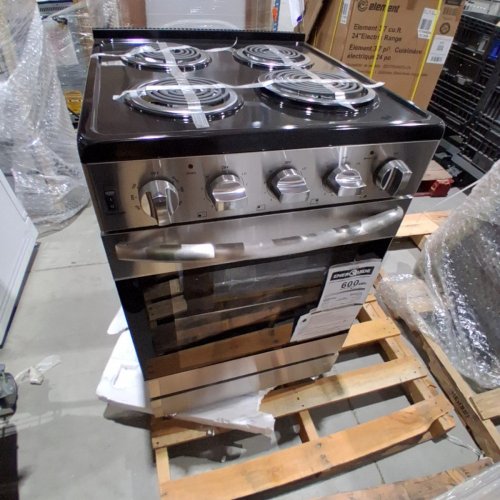 ELEMENT SLIDE-IN COIL STOVE RANGE WITH 4 BURNERS - 24" - 3.7 CU. FT - STAINLESS STEEL / BLACK (MODEL:EECR24MES-CA) image 2