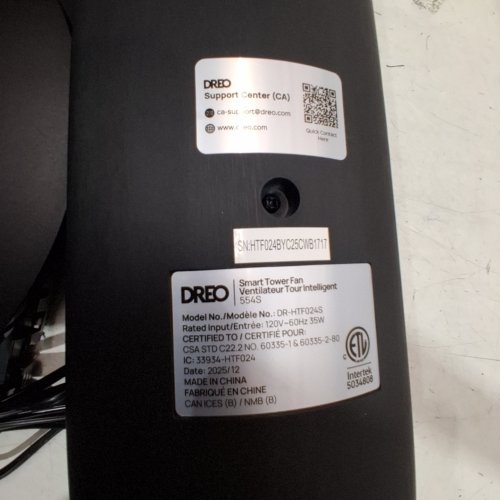 DREO ADJUSTABLE HEIGHT SMART TOWER FAN - 9 SPEED - 4 MODE - 20DB - 35W - BLACK (MODEL: DR-HTF024S) image 6