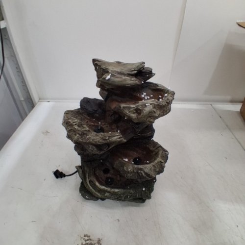 HI-LINE CASCADING LOG WATERFALL FOUNTAIN WITH LED & PUMP - BROWN/GREY (ITEM: 79195) image 3
