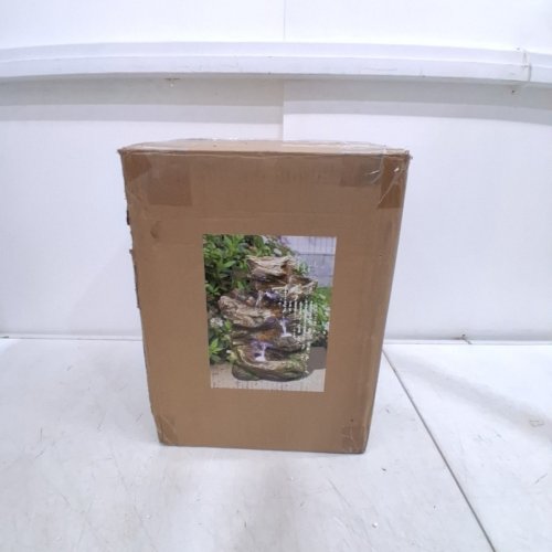 HI-LINE CASCADING LOG WATERFALL FOUNTAIN WITH LED & PUMP - BROWN/GREY (ITEM: 79195) image 5