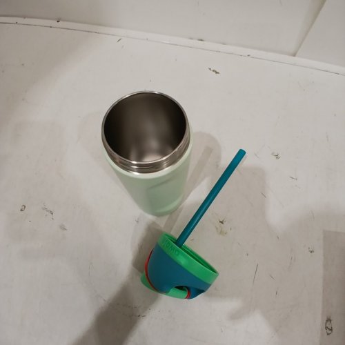 OWALA FREESIP STAINLESS STEEL WATER BOTTLE WITH STRAW - 16 OZ - GREEN (MODEL: 2856617) image 2