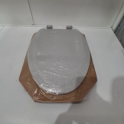 BEMIS ELONGATED TOILET SEAT, DURABLE ENAMELED WOOD - 17 7/16" - ICE GREY (MODEL: 1500EC-062) image 2