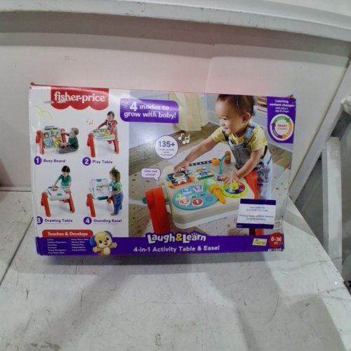 4-IN-1 FISHER-PRICE LAUGH & LEARN ACTIVITY TABLE & EASEL - RED/WHITE (MODEL: JDL65) image 6