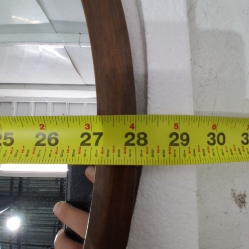 ROUND WALL MIRROR - 28" - BROWN image 4