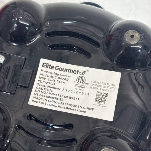 ELITE GOURMET BY MAXI-MATIC EASY EGG COOKER - BLACK (MODEL: EGC-007B) image 4