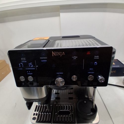 NINJA LUXE CAFE ESSENTIAL SERIES 3-IN-1 COFFEE GRINDER, MILK FROTHER, AND DRIP COFFEE ESPRESSO MACHINE - SILVER/BLACK - (MODEL: ES501C) image 2