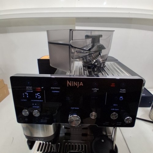 NINJA LUXE CAFE ESSENTIAL SERIES 3-IN-1 COFFEE GRINDER, MILK FROTHER, AND DRIP COFFEE ESPRESSO MACHINE - SILVER/BLACK - (MODEL: ES501C) image 3