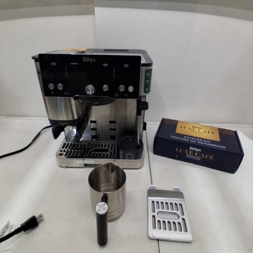NINJA LUXE CAFE ESSENTIAL SERIES 3-IN-1 COFFEE GRINDER, MILK FROTHER, AND DRIP COFFEE ESPRESSO MACHINE - SILVER/BLACK - (MODEL: ES501C) image 11