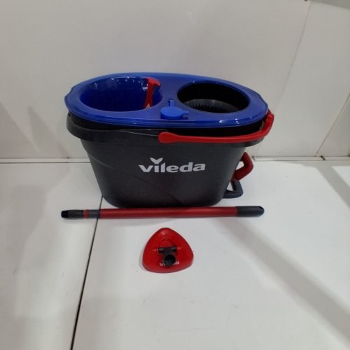 VILEDA EASYWRING RINSECLEAN SPIN MOP & BUCKET SYSTEM - GREY/BLUE image 2