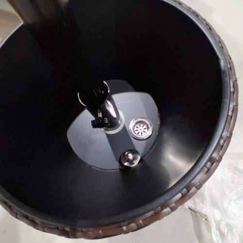 COSTWAY PATIO RATTAN HEIGHT ADJUSTABLE COOLER BAR TABLE - 22.5" TO 37.5" - BAMBOO BROWN (MODEL:OP70876DK) image 3