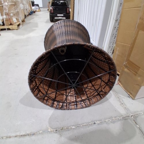 COSTWAY PATIO RATTAN HEIGHT ADJUSTABLE COOLER BAR TABLE - 22.5" TO 37.5" - BAMBOO BROWN (MODEL:OP70876DK) image 4