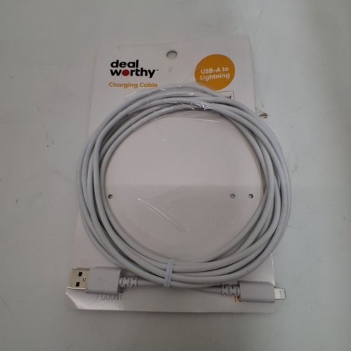 DEALWORTHY USB-A TO LIGHTNING CHARGING CABLE - 10FT - WHITE image 3