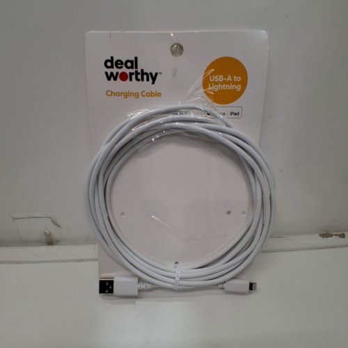 DEALWORTHY USB-A TO LIGHTNING CHARGING CABLE - 10FT - WHITE image 4