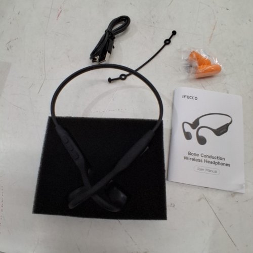 IFECCO BONE CONDUCTION BLUETOOTH WIRELESS HEADPHONES WITH MICROPHONE - BLACK (MODEL: X25) image 3