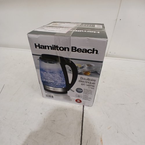 HAMILTON BEACH CORDLESS ELECTRIC GLASS KETTLE - 1.7L - STAINLESS STEEL (MODEL: 40855C) image 4
