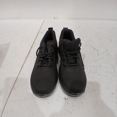 WOMENS FLY MESH LACE-UP STEEL TOE SNEAKERS - SIZE 37 / 6.5-7 - BLACK image 4