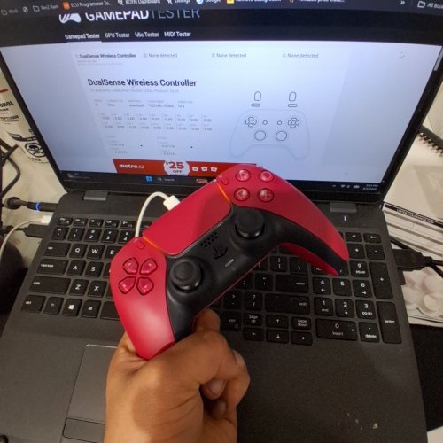 SONY DUALSENSE WIRELESS CONTROLLER - PLAYSTATION 5 (PS5) CONTROLLER - COSMIC RED (MODEL: CFI-ZCT1W) image 2