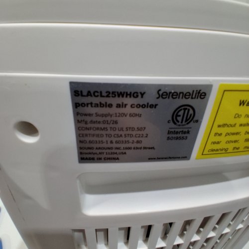 SERENELIFE PORTABLE EVAPORATIVE AIR COOLER FAN WITH WIFI APP AND REMOTE CONTROL - WHITE (MODEL: SLACL25WHGY) image 5