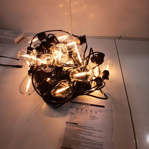 TORKASE OUTDOOR STRING LIGHTS WITH 32 SHATTERPROOF ST38 VINTAGE EDISON BULBS - 2200K WARM - 120FT - BLACK (MODEL: GLS-20J2P-E17-S14-30) image 2
