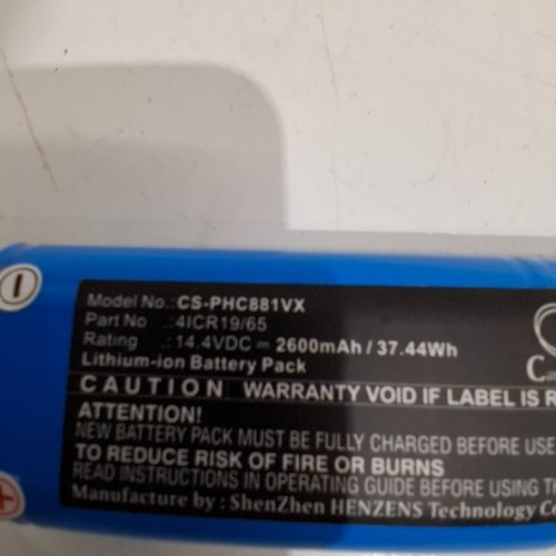 VINTRONS LITHIUM-ION REPLACEMENT BATTERY FOR VARIOUS CORDLESS VACUUMS - 2600MAH - BLUE (MODEL: CS-PHC881VX) image 2