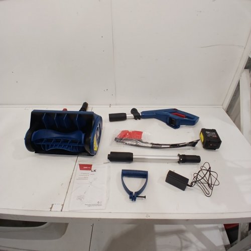 ENHULK BATTERY POWERED CORDLESS SNOW SHOVEL BLOWER WITH DIRECTIONAL PLATE & ADJUSTABLE FRONT HANDLE - 20V / 4AH - 12" PATH - BLUE (MODEL: ASYSN04) image 3
