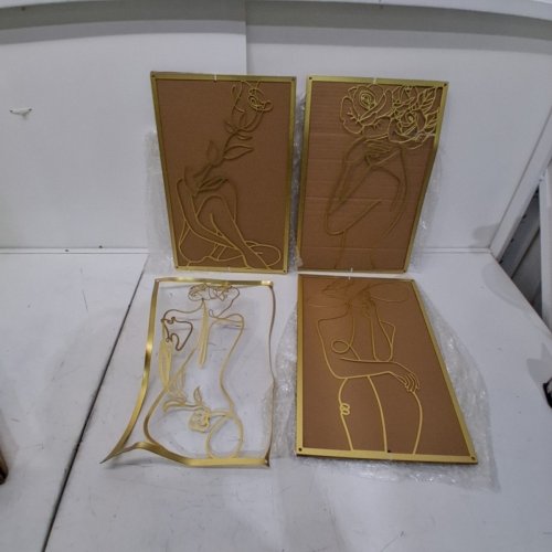 4PC CXRYLZ METAL MINIMALIST ABSTRACT FEMALE LINE FLORAL WALL DECOR - 11" X 17" - GOLD (MODEL: STK-ABY-002-01) image 3