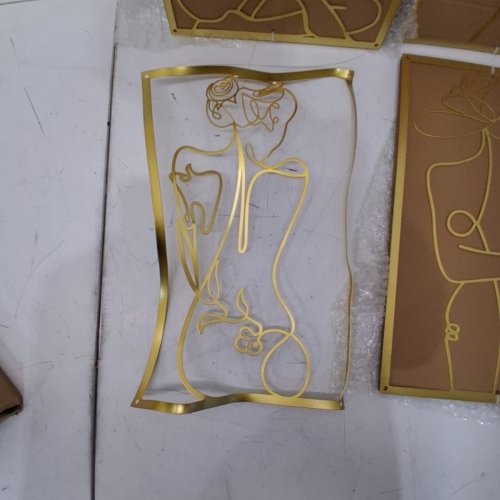 4PC CXRYLZ METAL MINIMALIST ABSTRACT FEMALE LINE FLORAL WALL DECOR - 11" X 17" - GOLD (MODEL: STK-ABY-002-01) image 4