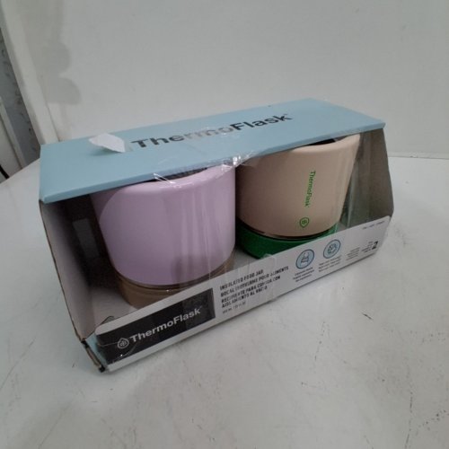 2PK THERMOFLASK INSULATED FOOD JARS - 20OZ - GREEN/TAN & BROWN/PINK (MODEL: 1759351) image 4