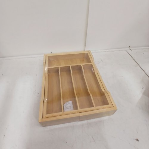 LIFEWIT 13 COMPARTMENT EXPANDABLE CUTLERY/SILVERWARE HOLDER - 21.4" TO 36" - BAMBOO image 2