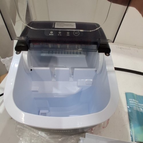 EUHOMY COUNTERTOP ICE MAKER MACHINE WITH HANDLE, BASKET AND SCOOP - MAKES 26LB/DAY - BLACK (MODEL: IM001-BBL-CAEH) image 4