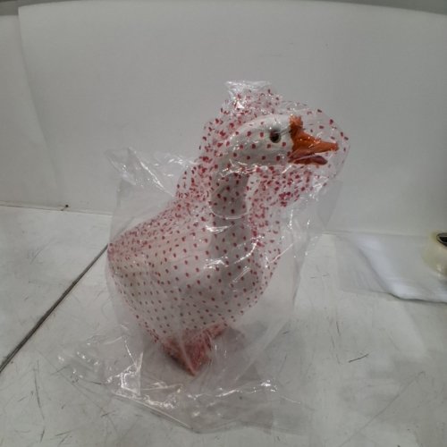 MINI DESKTOP GOOSE STATUE DECOR - 12" - WHITE\ORANGE image 2
