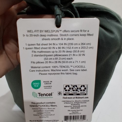 4PC ALLSWELL SILKY SERENITY SHEET SET - QUEEN, FITS MATTRESSES UP TO 20" DEEP - FLAG STONE (MODEL: AW3501035722-37) image 4
