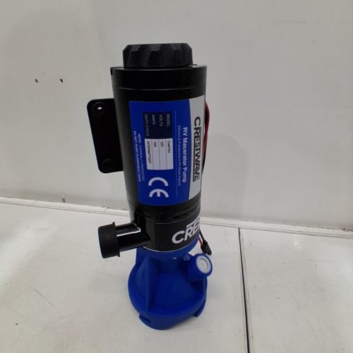 CRESTWAVE MACERATOR WASTE PUMP WITH 4-BLADE CHOPPER, SELF PRIMING UP TO 5FT, ANTI-CLOG DESIGN MACERATOR PUMP FOR RV, YACHT, MARINE - 12 GPM - BLACK/BLUE (MODEL: CRE0724) image 3