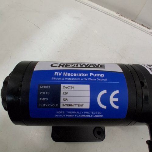CRESTWAVE MACERATOR WASTE PUMP WITH 4-BLADE CHOPPER, SELF PRIMING UP TO 5FT, ANTI-CLOG DESIGN MACERATOR PUMP FOR RV, YACHT, MARINE - 12 GPM - BLACK/BLUE (MODEL: CRE0724) image 5