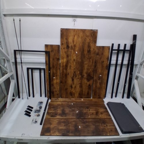 TREESLAND L-SHAPED CORNER COMPUTER DESK WITH STORAGE SHELVES - 40" X 50" X 18" - BROWN (2890 RB) image 2