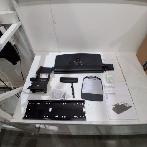 3M LEVER ADJUST KEYBOARD TRAY, HEIGHT AND TILT ADJUSTABLE ERGONOMIC KEYBOARD PLATFORM WITH ATTACHED MOUSE PLATFORM, 21.75" TRACK (AKT100LE) image 2