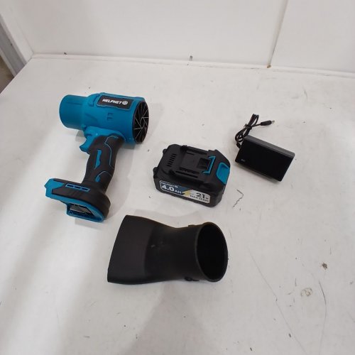 HELPNET CORDLESS HANDHELD LEAF BLOWER WITH BATTERY & CHARGER - 21 V; 4.0 AH BATTERY - 60000RPM -BLUE & BLACK image 3