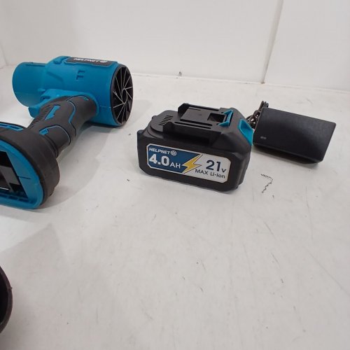 HELPNET CORDLESS HANDHELD LEAF BLOWER WITH BATTERY & CHARGER - 21 V; 4.0 AH BATTERY - 60000RPM -BLUE & BLACK image 4