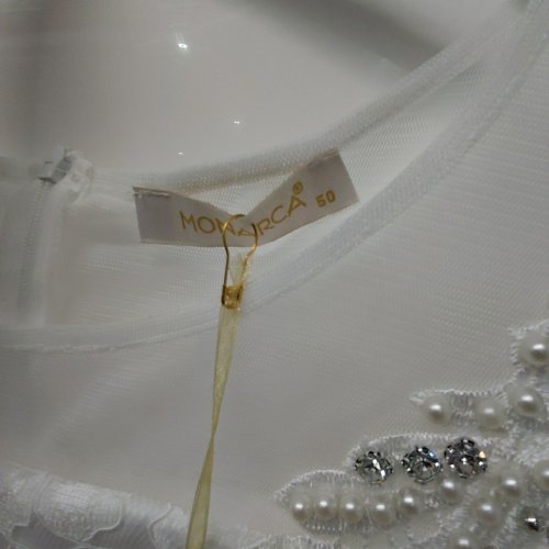 2PC MONARCHA WOMENS LACES TOP FORMAL ELEGANT EVENING DRESS - 50 - WHITE image 3