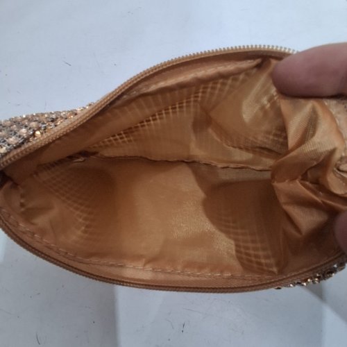 WOMEN'S SPARKLING RHINESTONE MESH EVENING SHOULDER BAG CLUTCH - 9" WIDE - ROSE GOLD image 3
