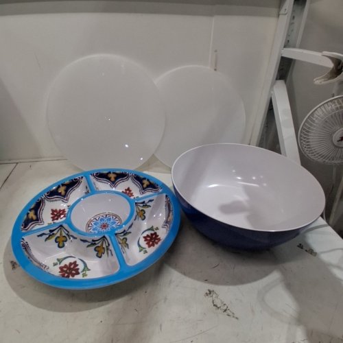 4PC PANDEX MELAMINE SERVING SET, BLUE PATTERN (MODEL:1901790) image 2