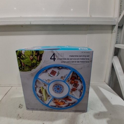 4PC PANDEX MELAMINE SERVING SET, BLUE PATTERN (MODEL:1901790) image 4