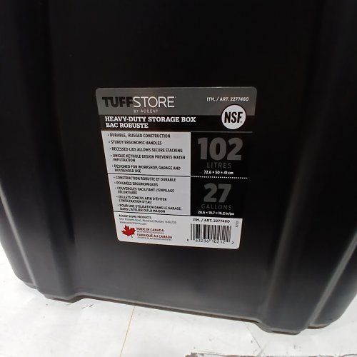 4PK ACCENT PRO SERIES HEAVY DUTY TOTE STORAGE BIN - 120 L - GREY/BLACK (MODEL: 2277460) image 2