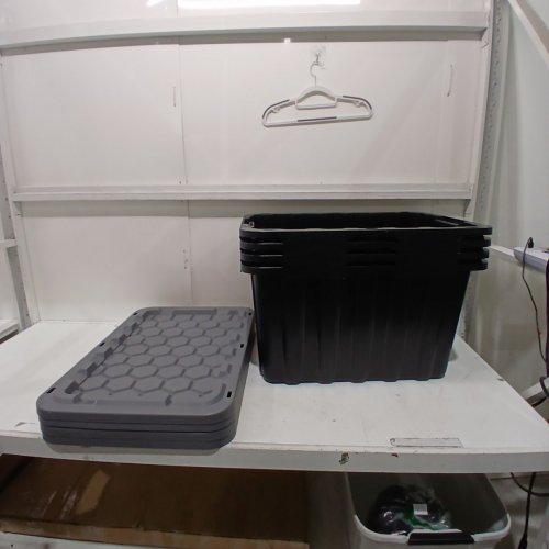 4PK ACCENT PRO SERIES HEAVY DUTY TOTE STORAGE BIN - 120 L - GREY/BLACK (MODEL: 2277460) image 3