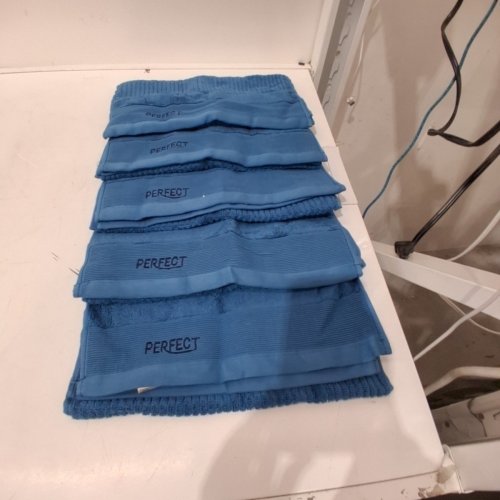 5PK PERFECT BATHROOM HAND TOWELS - 30" X 13" - BLUE image 3