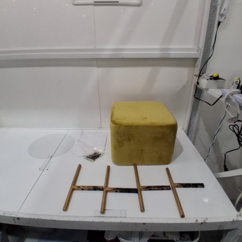 GET SET STYLE UPHOLSTERED OTTOMAN - MUSTARD GREEN image 3