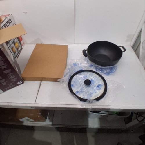 3PC TRAMONTINA PRE-SEASONED CAST IRON SET - 7QT (11") - BLACK (MODEL : 1901865) image 2