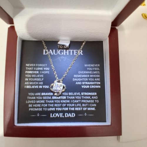 LUXUS PENDANT TO MY DAUGHTER/LOVE DAD NECKLACE - OSFM - SILVER-TONE image 2