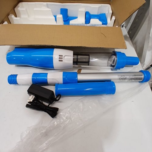 YSMJ 3-IN-1 HANDHELD RECHARGEABLE POOL VACUUM - 39" - 48.8" - BLUE/WHITE (MODEL: 1814) image 2