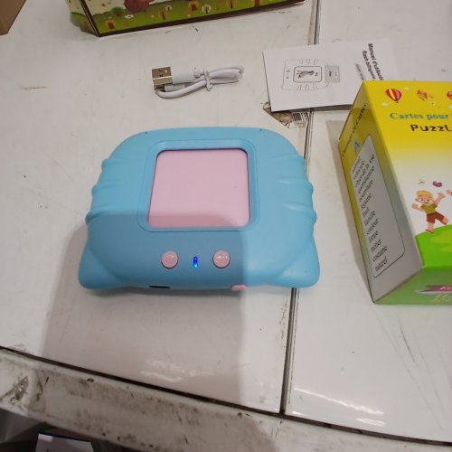 EARLY EDUCATION TALKING FLASH CARD DEVICE FRENCH AND ENGLISH - BLUE - (MODEL:KPJ06) image 2